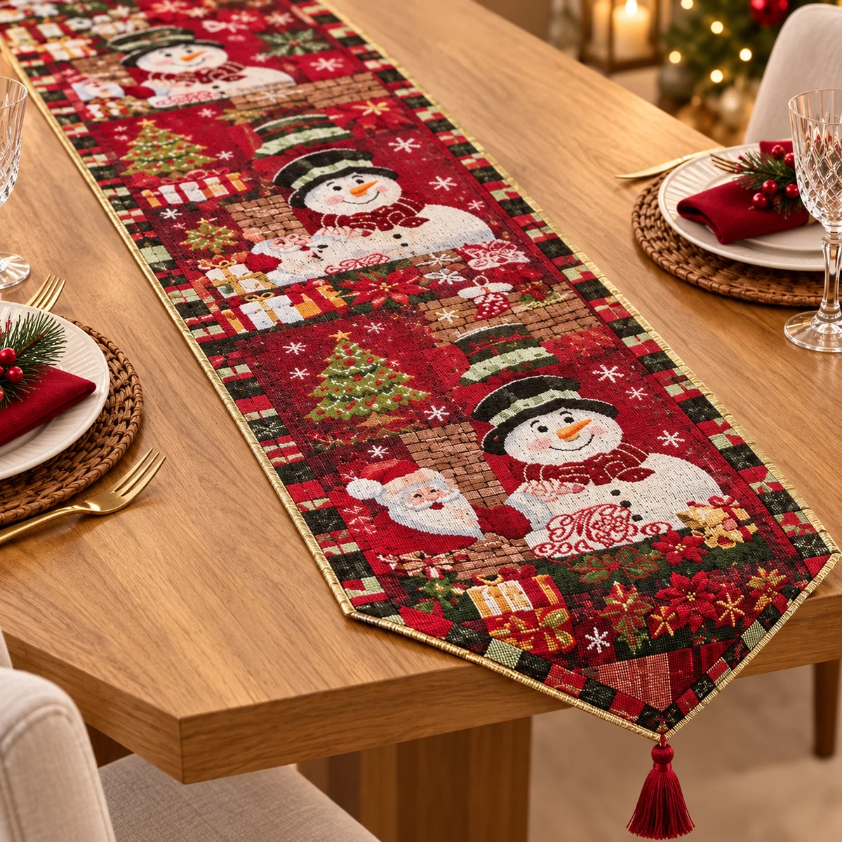 Caminho de Mesa Natalino 2 m com Pompom
