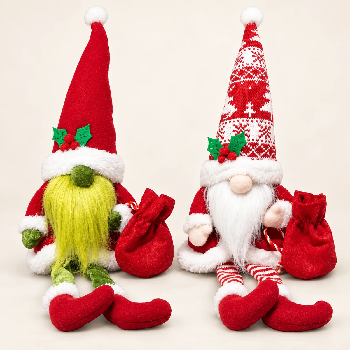 Kit 2 Gnomos de Natal de Pelúcia
