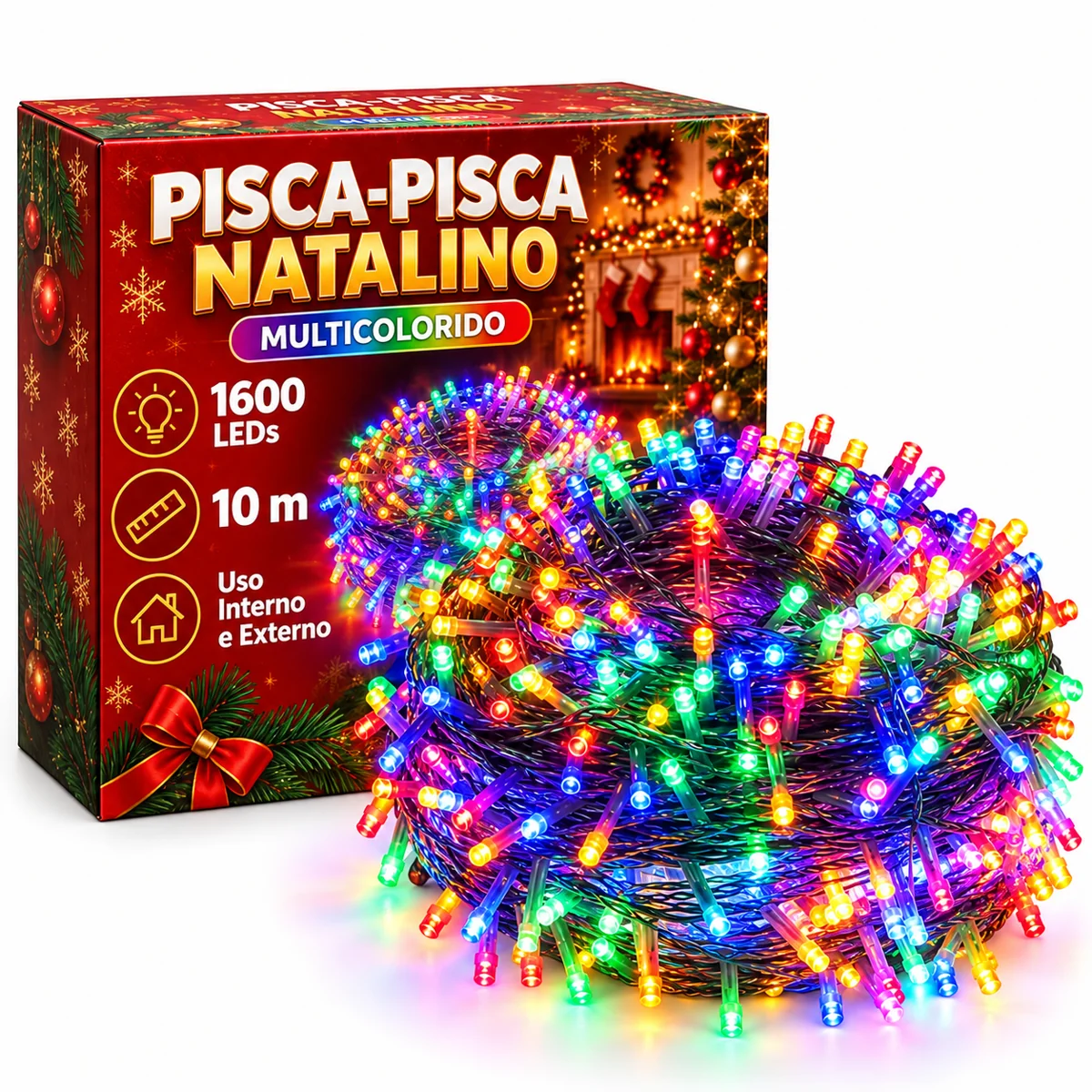 Pisca-Pisca 10M Multicolorido — Festa de Cores