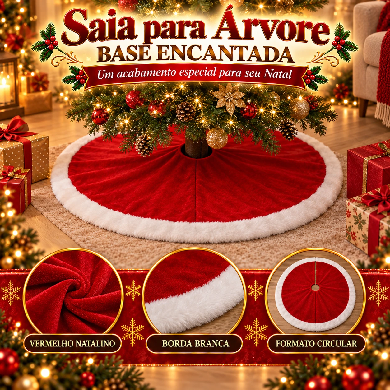 Saia para Árvore de Natal — Base Encantada